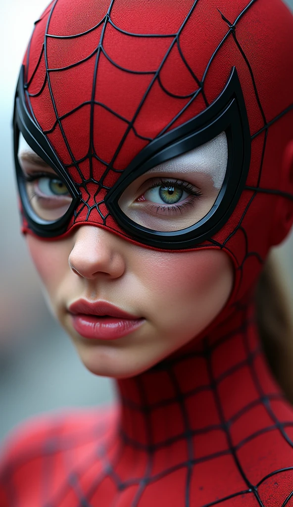 ((best quality)), ((masterpiece)), (detailed), perfect face closeup
beautiful young woman with spiderman outfit and mask, highly detailed, colorful