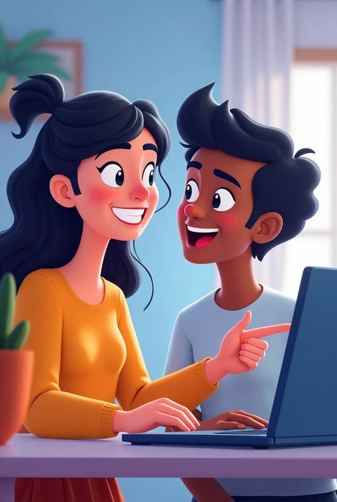 Give me a animated image 2 person videocall