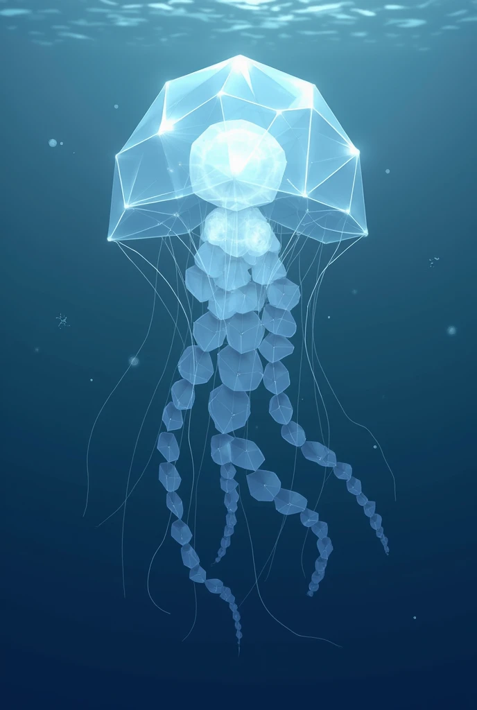 A jellyfish formed from simple geometric shapes