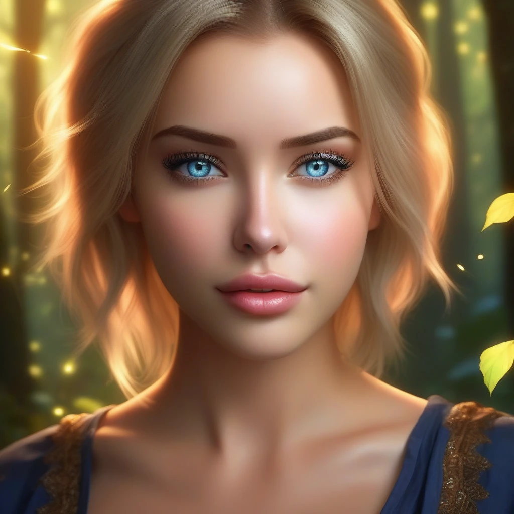 (masterpiece, best quality:1.2), 1girl, inpaint, blue eyes, beautiful detailed eyes, beautiful detailed lips, extremely detailed eyes and face, long eyelashes, delicate, serene expression, intricate fantasy landscape, magical forest, glowing fireflies, moonlight, ethereal, (best quality,4k,8k,highres,masterpiece:1.2),ultra-detailed,(realistic,photorealistic,photo-realistic:1.37),vibrant colors,dramatic lighting