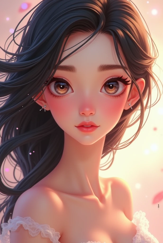 profile for woman young and very beautiful and sexy and cute in animated form 
