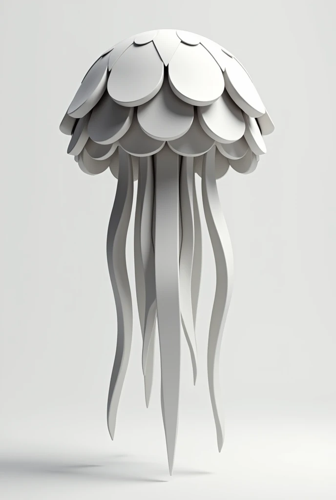 A jellyfish formed from simple geometric shapes such as semi-circles and cylinders 