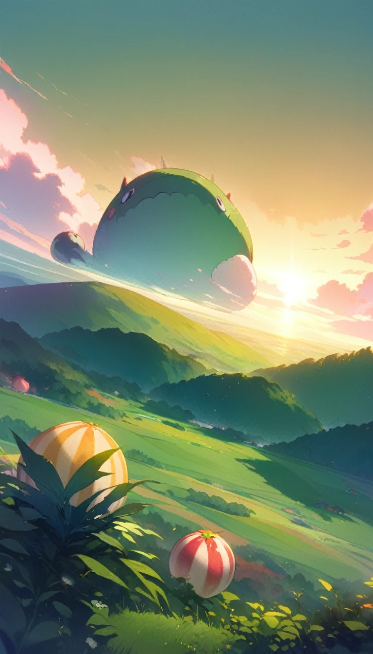 ultrawide landscape aesthetic,summer dream food ,Studio ghibli inspired aesthetic, No People