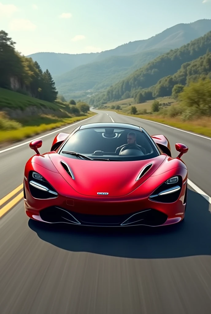 A red car with driving