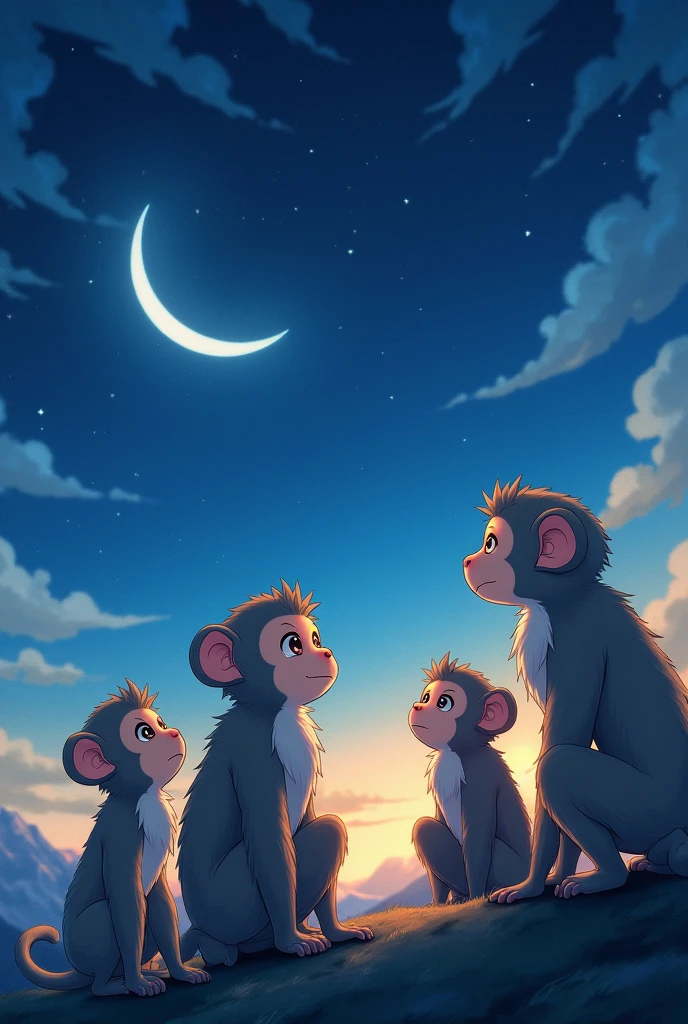monkeys anime starve lovely night