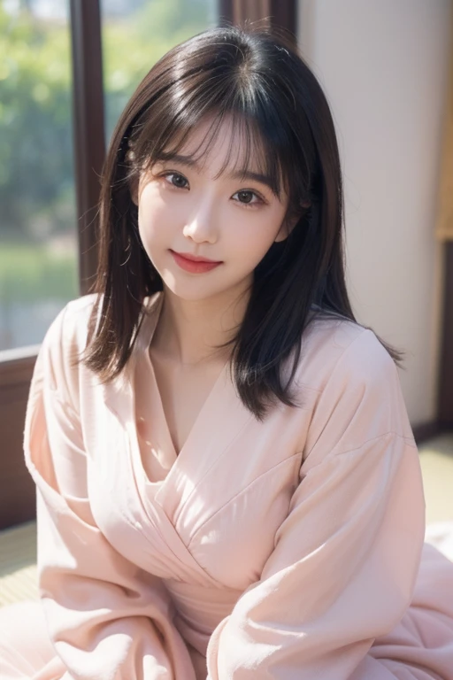 (SFW: 1.4)), ((Detailed face, professional photography)), ((SFW, likequeen dress pinkbara, 1 girl)), super high resolution, (actual : 1.4), Original photo, Best quality, (Photo actual Stick), Focus, Soft light, (()), ((Japanese)), (( (Young face))), (Surface ), (depth of field), masterpiece, (actual), lady, bangs, ((1 girl)) logo hair with smile face full body pant sitting on gaming chear