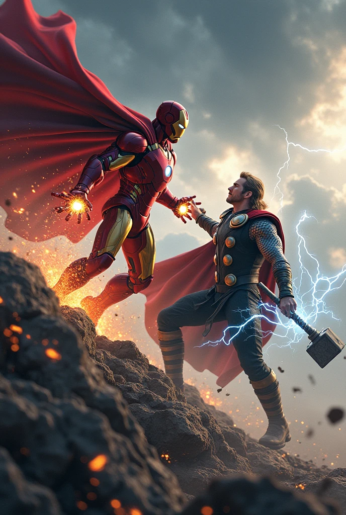 Ironman fighting with thor
