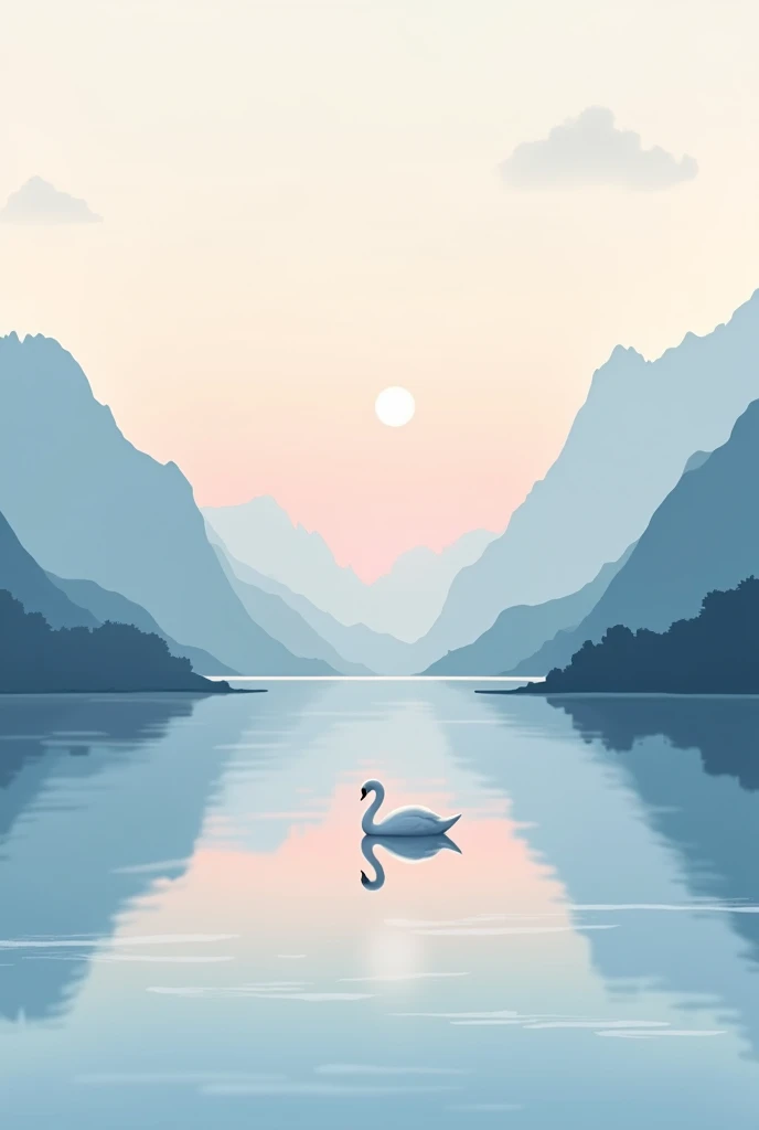 Imagine an artwork with a central, calm scene: a serene lake surrounded by soft, misty mountains. The water is perfectly still, reflecting the pastel hues of dawn—soft pinks, blues, and purples. The sky above is clear, with a few wispy clouds drifting lazily. In the foreground, you could include delicate ripples on the water’s surface and perhaps a solitary swan gliding gracefully, adding to the sense of tranquility.

To enhance the expression of peace, use smooth, flowing lines and subtle color transitions. The overall composition should evoke a sense of stillness and harmony, reflecting the theme of finding peace within one's mind.



