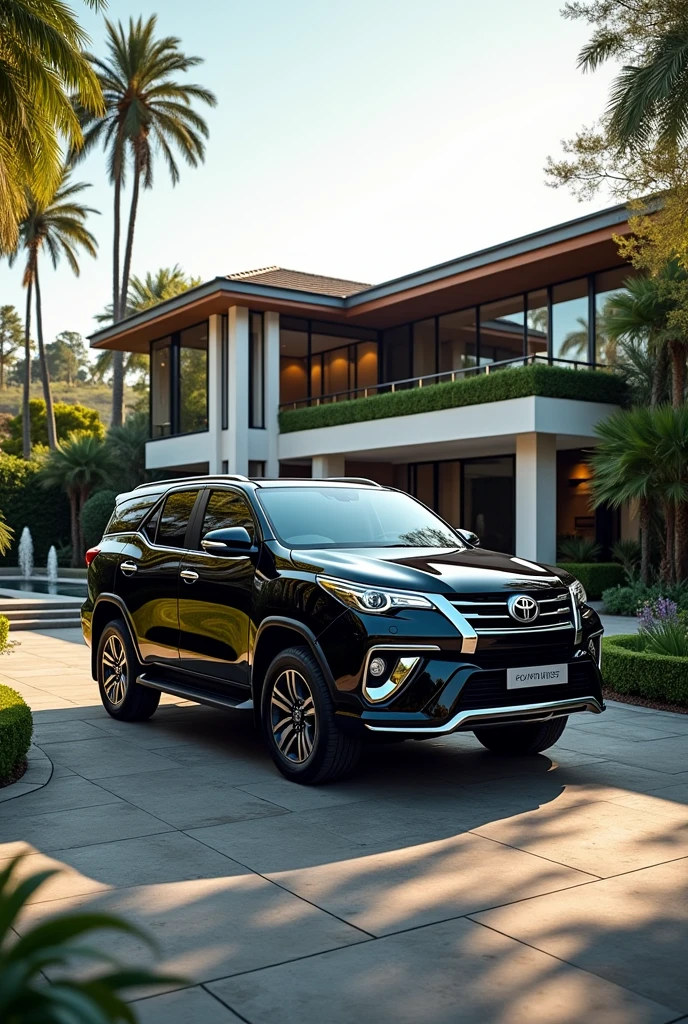 A black fortuner in luxury house