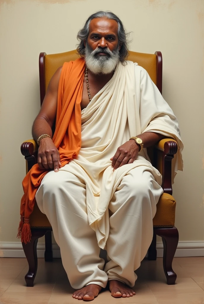 Pasumpon Muthuramalinga thaver 
Sitting in the chair 