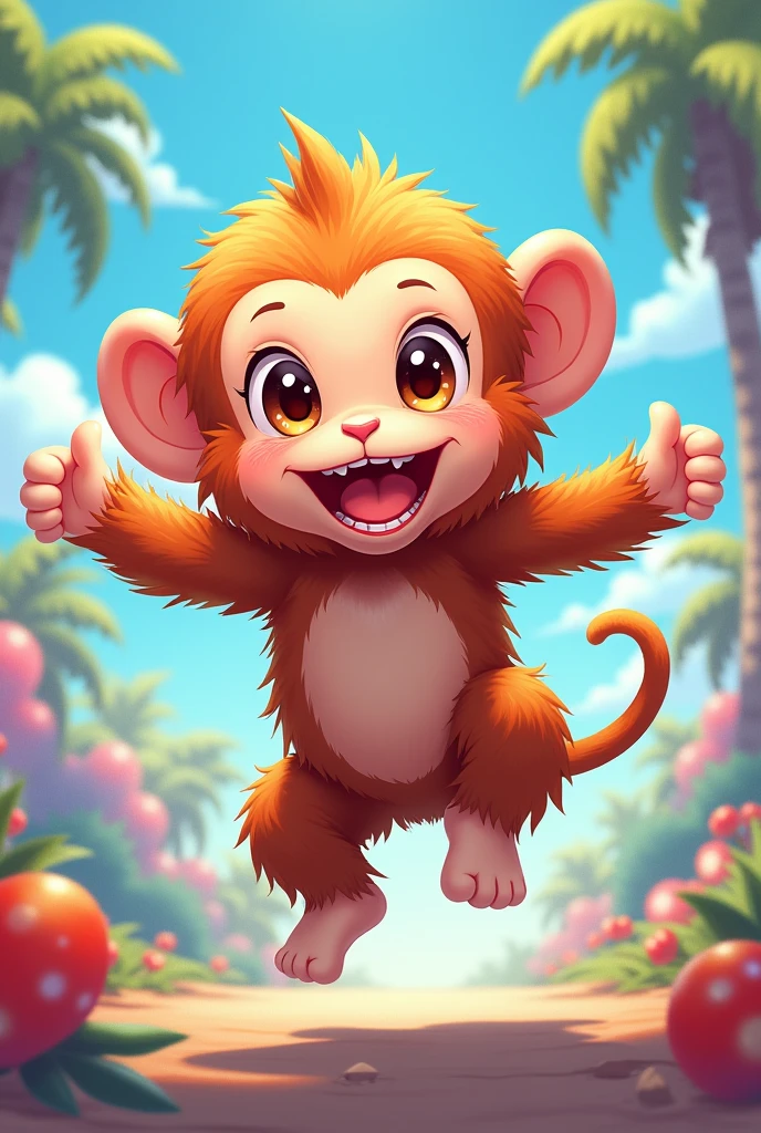 monkey anime cheerful