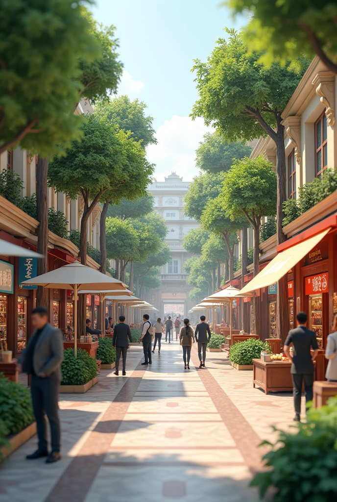 Beautiful, park, Street, trade, 3d artwork, world, blender, OC renderer, dribble high detail 8k, studio lighting --v 6