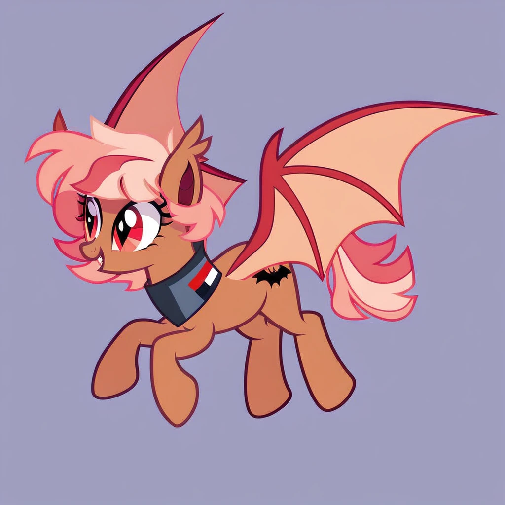 score_9, score_8_up, score_7_up, score_6_up, score_5_up, score_4_up, show accurate, full body, simple background, feral pony, female pony, cute appearance, cutiemarck, bat, original character