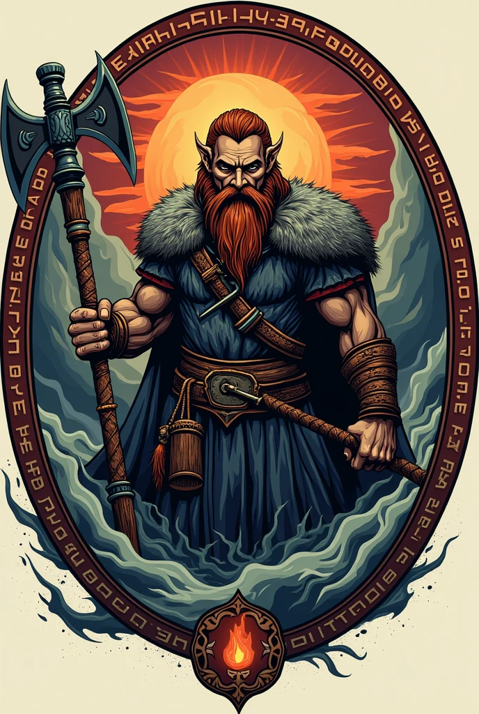Create a Viking-style logo for a craft beer company called “Elixir del Barril” 