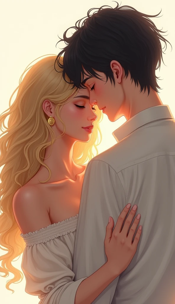 Best quality, masterpiece,1girl hug a ,face to face,blonde_hair,breasts,blush,