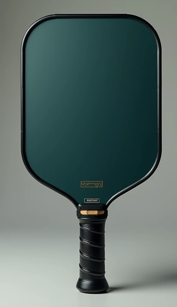 "Design a pickleball paddle tailored for players aged 30-50. The paddle should feature a refined and sophisticated look with a balance of modern and classic elements. Incorporate a sleek, ergonomic design with a comfortable grip and a sturdy frame. Use elegant, understated colors such as navy blue, grey, or deep green, and include subtle patterns or textures that reflect a mature and professional style. The paddle face should have a high-quality finish with precise detailing for enhanced performance and control, suitable for both casual and competitive play.