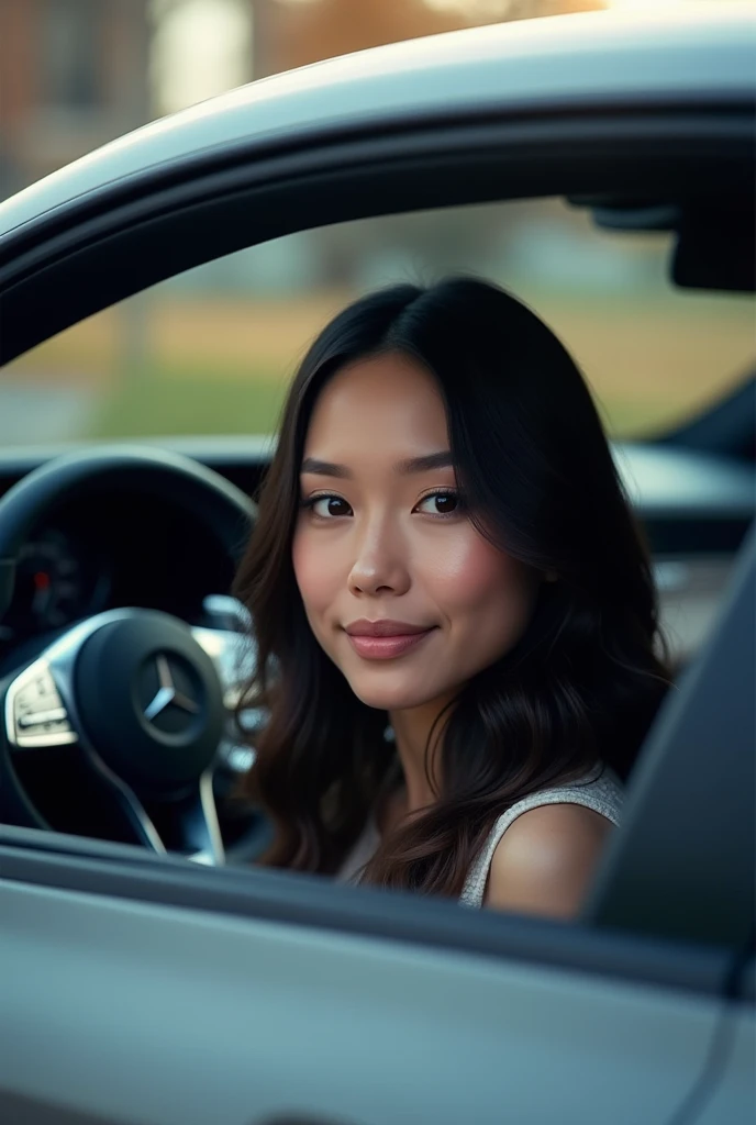 Show my face in a Mercedes new model car