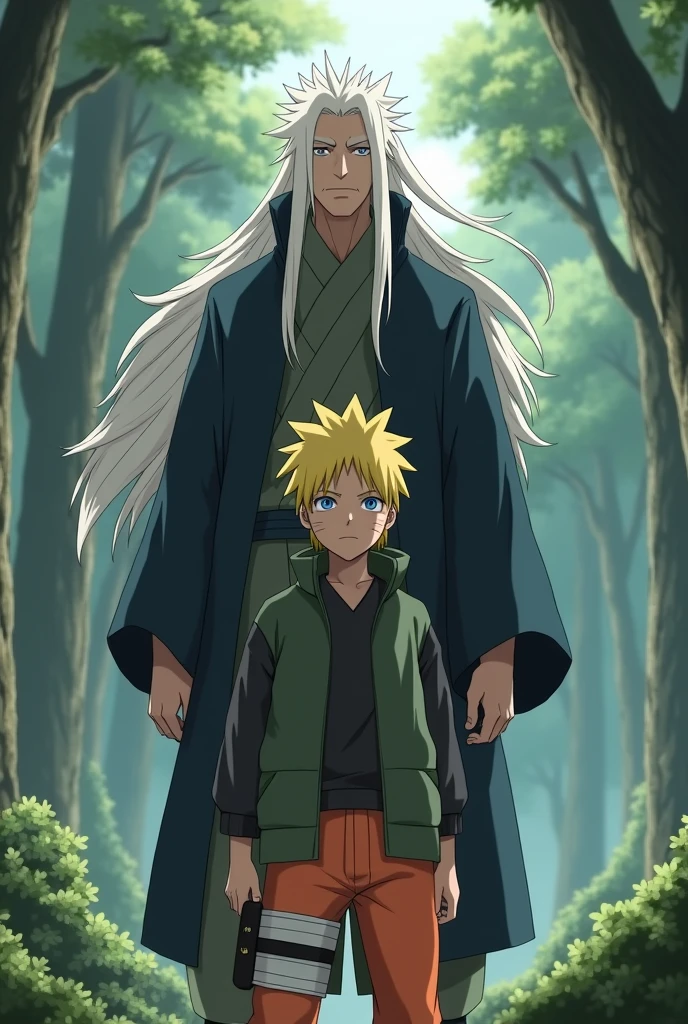 Behind Naruto is Jiraiya Sensei