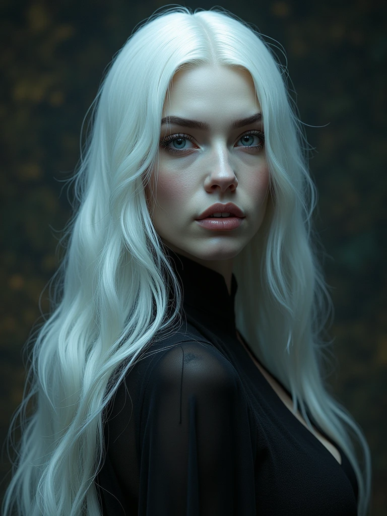 dark queen flawles face,white long hair,beautiful,masterpiece