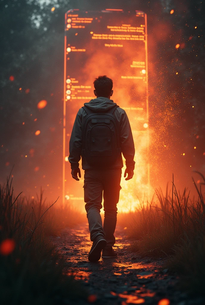 The guy leaves and behind him the chat is burning and messages are flying