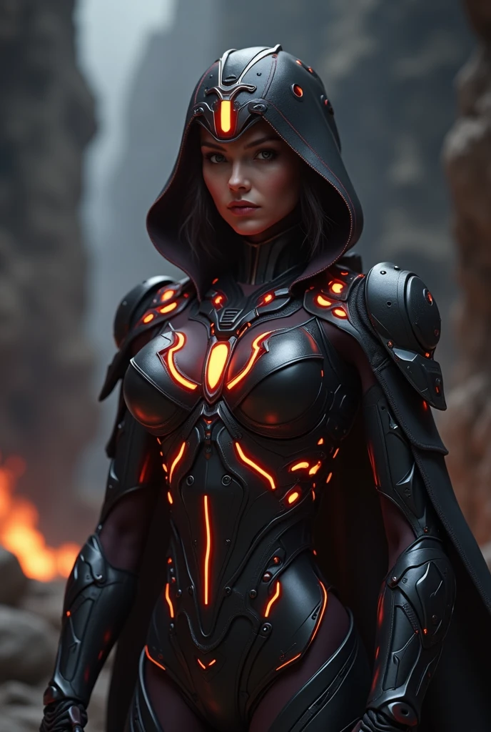 empress of darkness,a woman in a futuristic suit with a glowing head and chest, cyberpunk art inspired by Marek Okon, cgsociety contest winner, digital art, gynoid cyborg body, girl in mecha cyber armor, cyber suit, cybersuit, in white futuristic armor, cybersuits, diverse cybersuits, gynoid body, echo from overwatch, perfect anime cyborg woman