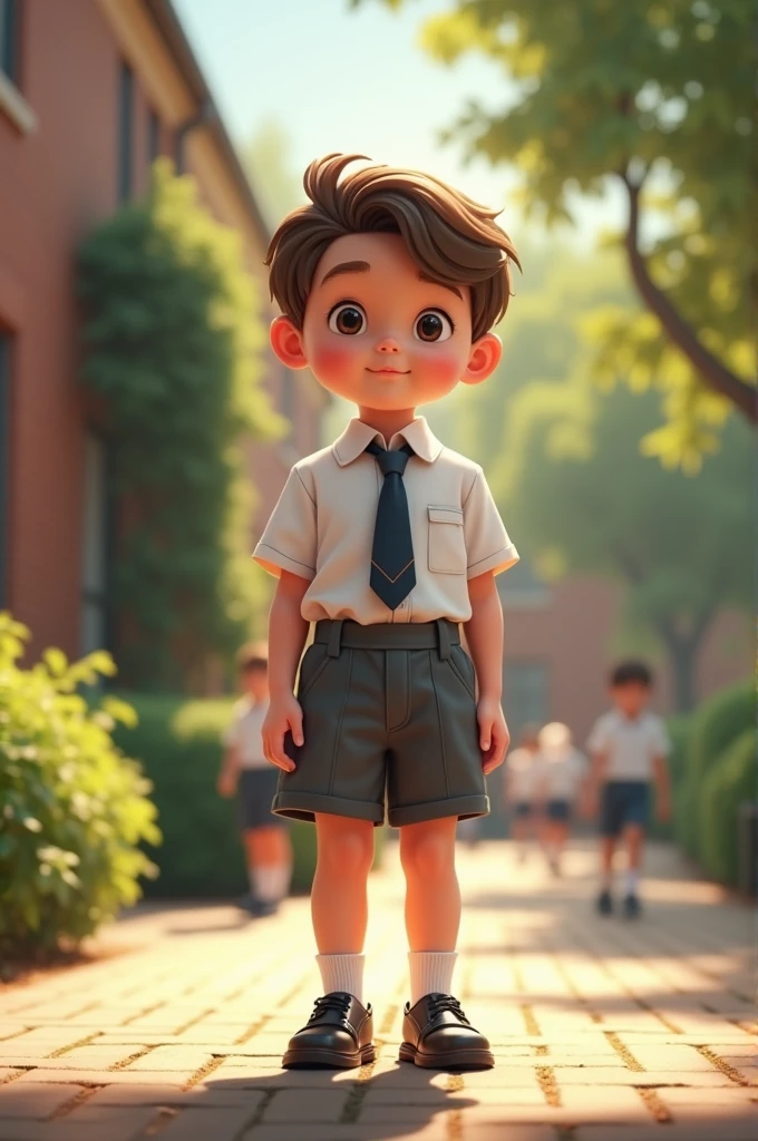 Small boy in a school uniform