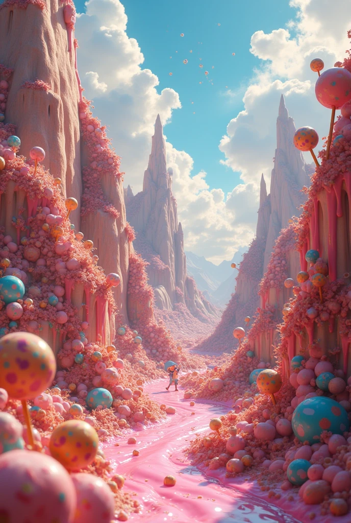 World of candies and chocolates where childrens are enjoying