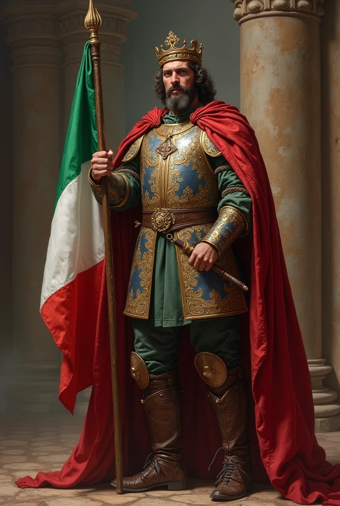 king baldwin avec le drapeau italie