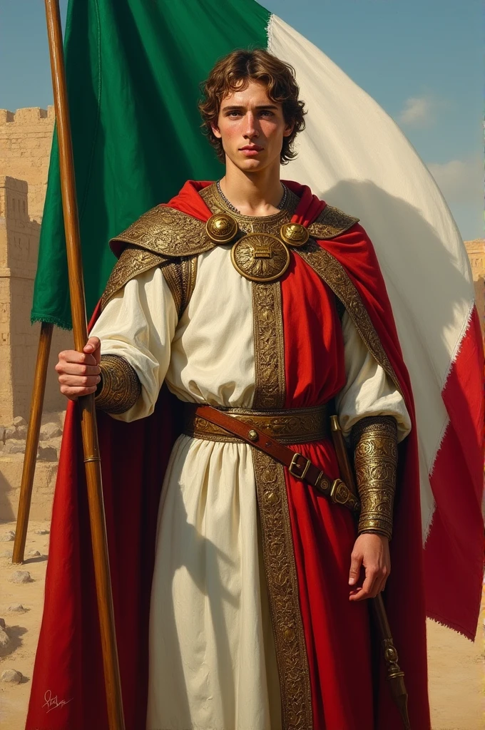 king baldwin iv avec drapeau italie