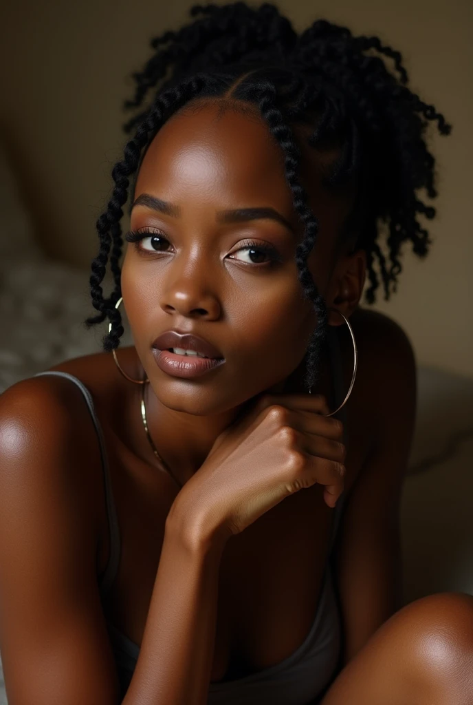 Femme noire assise