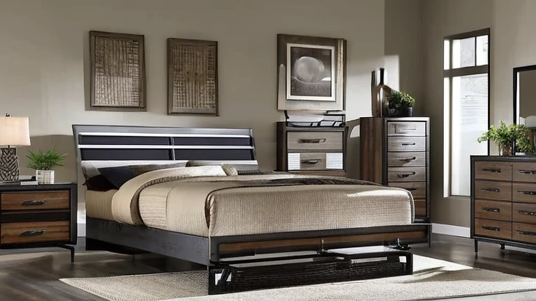 industrial style bedroom,