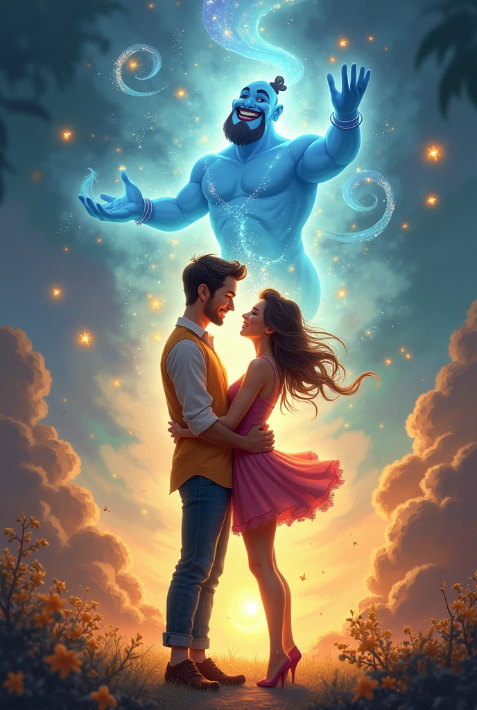 Can u make a couples and one genie on the back and they're happy to wish 