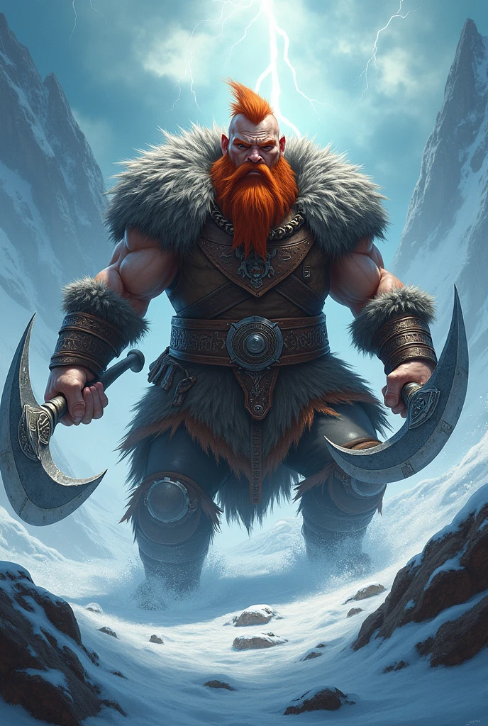 Create RIOT League of Legends Viking Champion Olaf, turn into logo animation 
