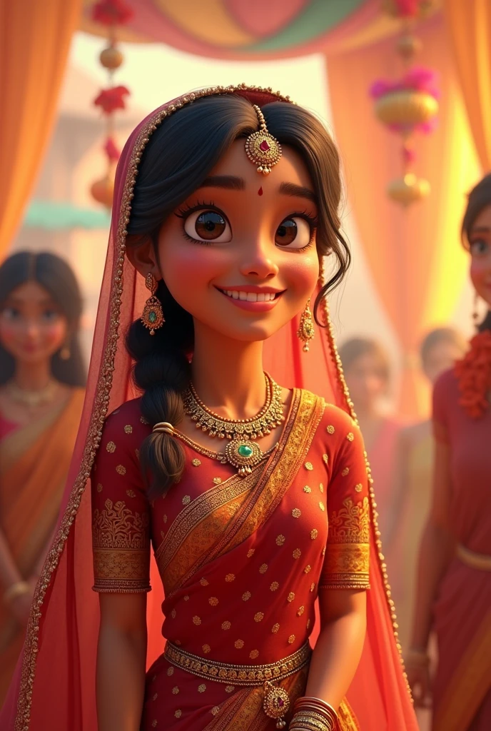 An indian newlywed wife animation