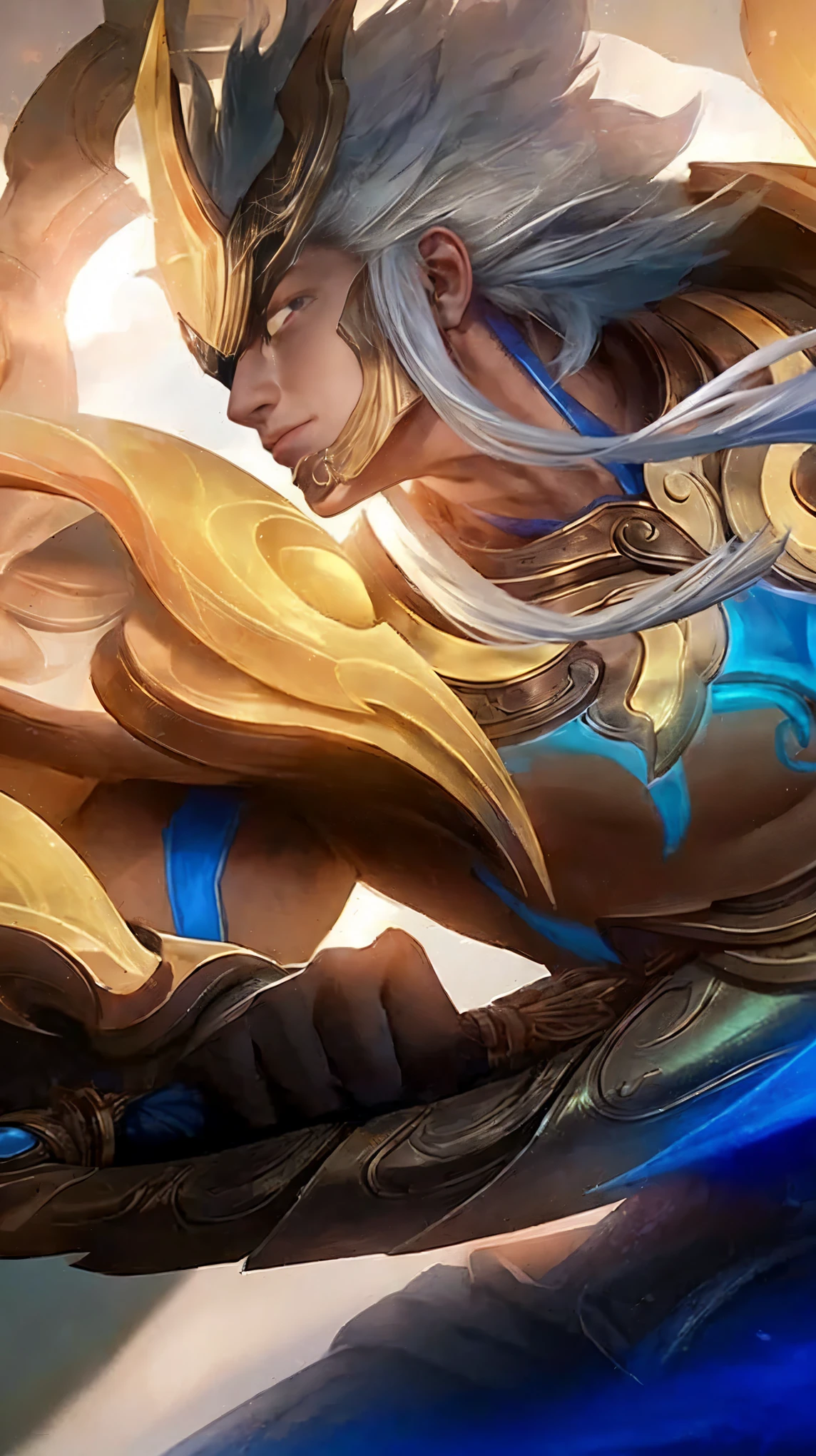 (Intricate Details, Masterpiece, Best Quality, High Resolution, 8k), (1man), (male:1.2), detailed eyes,finely detailed face, toned body, masculine appeal, commanding presence, bulging biceps and triceps, well-developed quadriceps and hamstrings, light skin,  portrait, solo, half shot, detailed background, detailed face,finely detailed background, Depth of Field, VFX