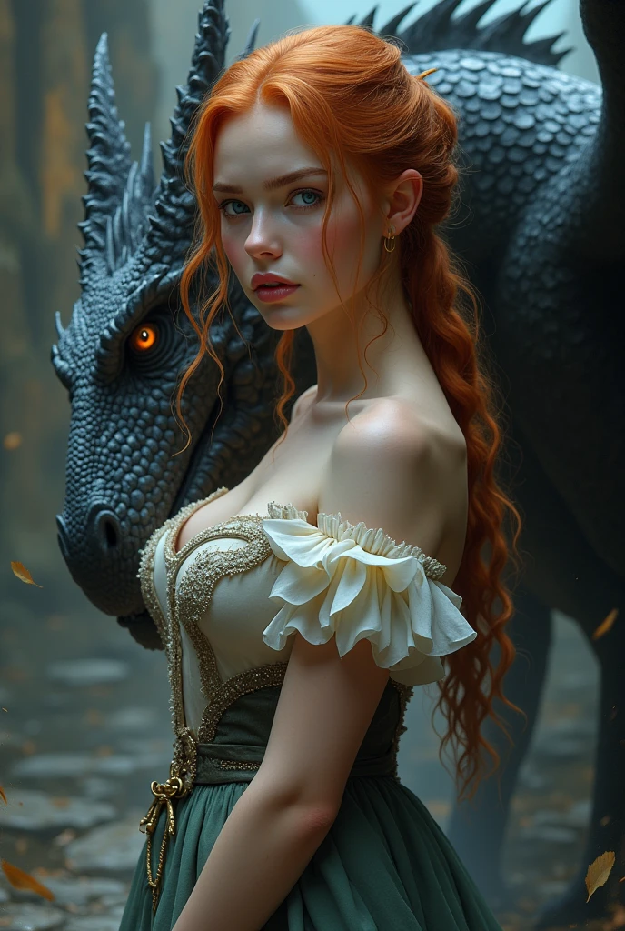 Sansa Stark seminude with Dragon