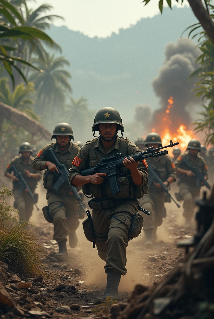Malaysian army destroy Indonesia