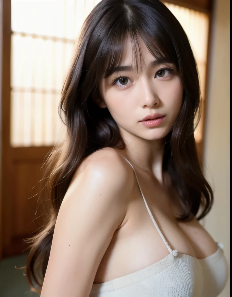 Her breasts are exposed,I can see your pants,Highest quality, Face Focus, Soft Light, Ultra-high resolution, (Realistic:1.4), RAW Photos, 1 Japan, alone, cute, (pupil, Light in your eyes), Beautiful face in every detail, (Small box),(High resolution detail of human skin texture), (Long Hair), indoor,Japanese school girl uniform, (Portraiture)