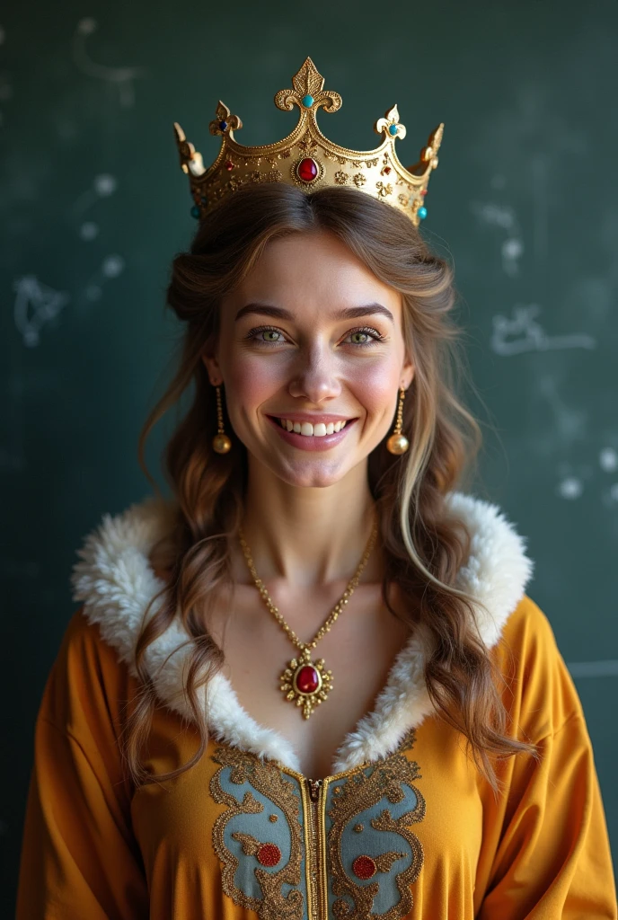 Smiley 
Queen with crown writting on the empty board