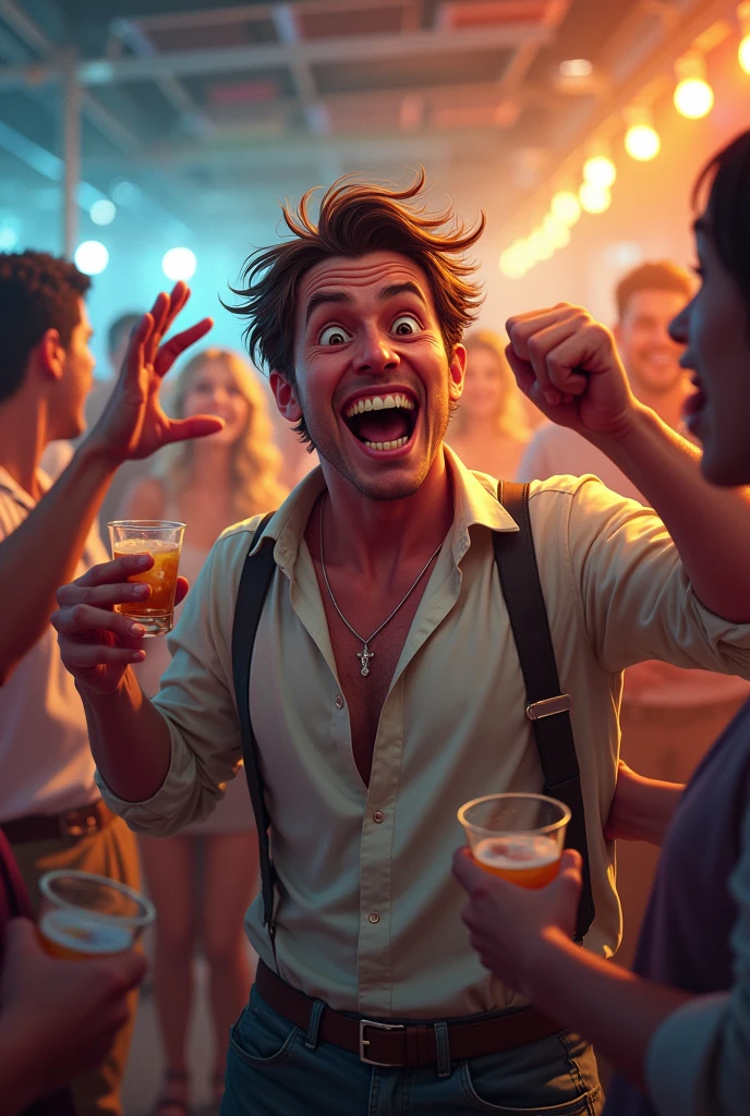 A funny drunk having fun