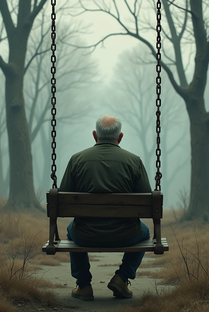 A man alone on a sad swing