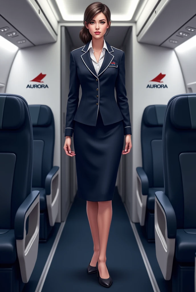 aurora airlines flight attendant uniform (only designe