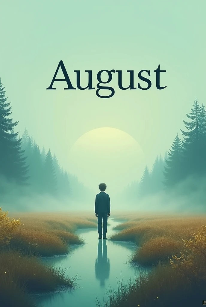 A book cover with title AUGUST