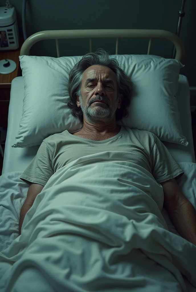 A man on a sick bed
