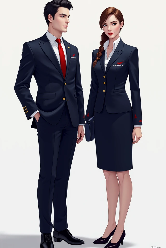 aurora airlines flight attendant uniform man and woman(only designe