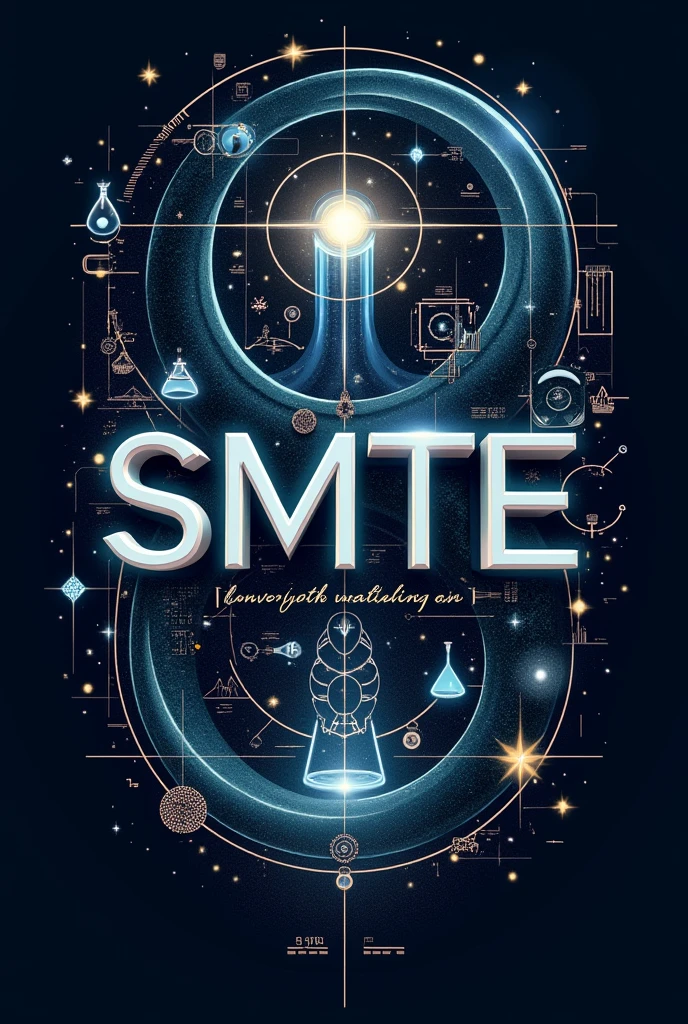The logo about science and mathematics has no characters. I want something fancy, something more fancy. I want a line drawing with the word SMTE in it. I've got it like this. I want to fix it around a bit. I want something more scientific. I want something about space and chemistry. I want to see other designs. I don't want a line drawing.