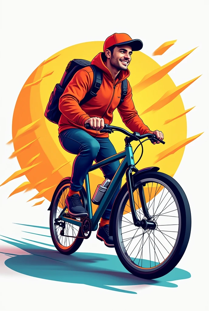 Generate a very attractive colorful logo of a delivery man name sharp sharp this phone number should attach to it 08037713764 the man should be in a bike