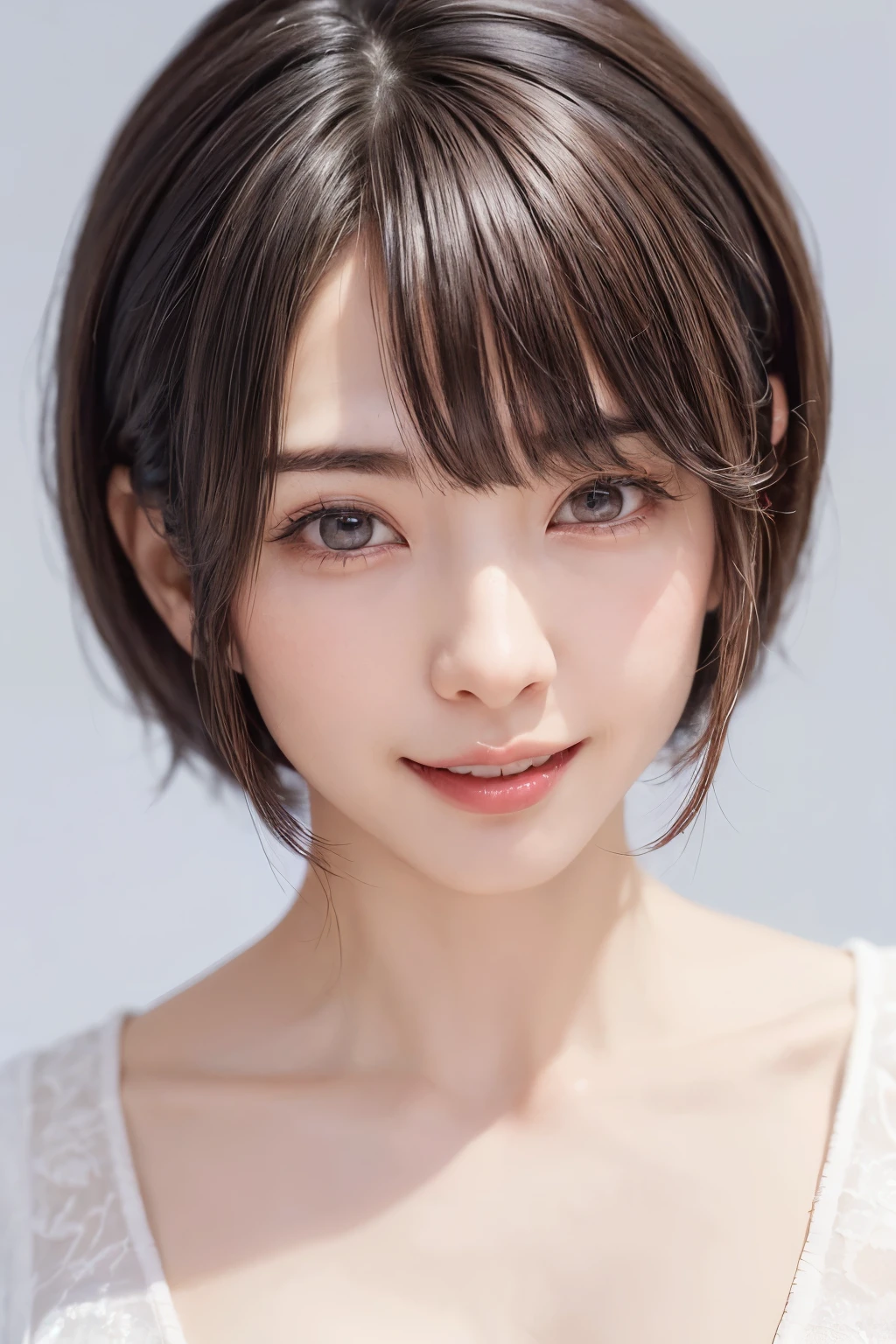 (software:1.8、masterpiece, Highest quality),1 person, alone, hyper Realistic, Realistic,Realistic, Looking at the audience, Light brown eyes:1.4,Brunette Short Bob Hair with highly detailed shiny hair, Brightly colored winter clothes, Lepangas:1.4), Outdoor, Mouth closed, Upper Body、big chest eye、eyelash、{Hugeな|big chest|Hugeなな|Mega} whole :2, chestの谷間:2、(((big chest eye、Short Bob Hair、Highlights from Students、Looking at the audience、She is very beautiful and cute、Show me your ears、Long neck、smile、Close your mouth and smile、Bangs and beautiful teeth)))、Ideal body type、(Nothing is drawn、A very beautiful pure white background:1.6)、美しいLong neck:1.4、(({Huge|big|Hugeな|Mega} chest, chestの谷間:2、Upper Bodyは服を着ていない:1.6))、(((Portraiture:2)))、Perfect Anatomy