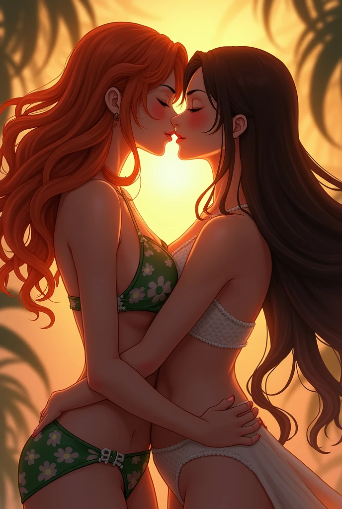 One piece nami and lilith yuri kiss