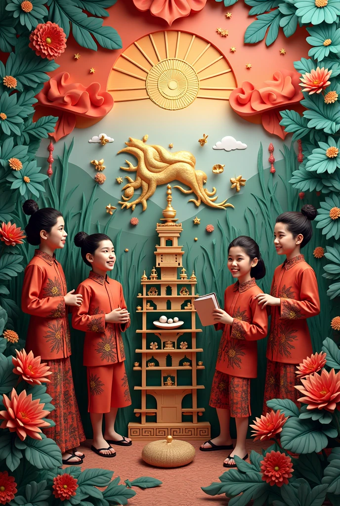 3d themed wall magazine "Indonesia's Cultural Diversity Becomes a Strength to Create Pancasila-Based Youth "